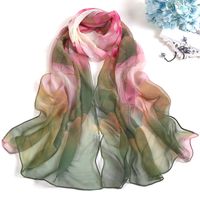 Women's Vacation Color Block Floral Polyester Silk Scarves sku image 19