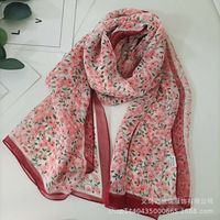 Women's Vacation Color Block Floral Polyester Silk Scarves sku image 10