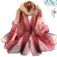 Women's Vacation Color Block Floral Polyester Silk Scarves sku image 1