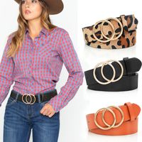 Basic Solid Color Leopard Pu Leather Women's Leather Belts main image 1