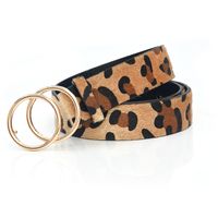 Basic Solid Color Leopard Pu Leather Women's Leather Belts main image 5
