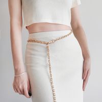 Simple Style Geometric Solid Color Metal Women's Chain Belts main image 2