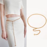 Simple Style Geometric Solid Color Metal Women's Chain Belts main image 1