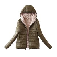 Fashion Solid Color Patchwork Polyester Zipper Coat Cotton Clothes main image 5