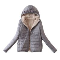 Fashion Solid Color Patchwork Polyester Zipper Coat Cotton Clothes main image 6