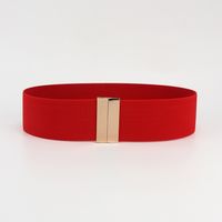 Simple Style Solid Color Alloy Elastic Band Woven Belt Women's Woven Belts sku image 5