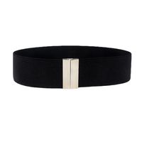 Simple Style Solid Color Alloy Elastic Band Woven Belt Women's Woven Belts main image 3