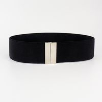 Simple Style Solid Color Alloy Elastic Band Woven Belt Women's Woven Belts sku image 8