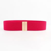 Simple Style Solid Color Alloy Elastic Band Woven Belt Women's Woven Belts sku image 1