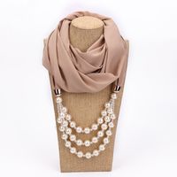 Women's Streetwear Solid Color Chiffon Patchwork Winter Scarves main image 1