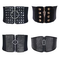 Fashion Solid Color Pu Leather Rivet Women's Corset Belts main image 5