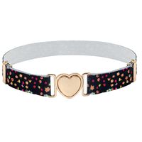 Fashion Heart Shape Leopard Alloy Elastic Band Women's Woven Belts main image 4