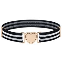 Fashion Heart Shape Leopard Alloy Elastic Band Women's Woven Belts sku image 1