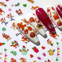 Christmas Fashion Christmas Tree Santa Claus Elk Paper Nail Decoration Accessories main image 5