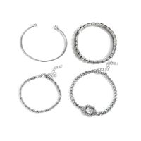 Shiny Geometric Alloy Plating Artificial Diamond Women's Bracelets 4 Piece Set main image 3