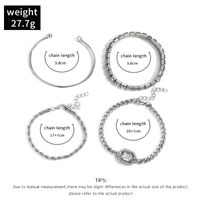 Shiny Geometric Alloy Plating Artificial Diamond Women's Bracelets 4 Piece Set main image 2