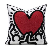 Fashion Color Block Heart Shape Blended Pillow Cases sku image 2