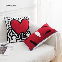 Fashion Color Block Heart Shape Blended Pillow Cases main image 3
