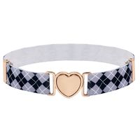 Fashion Heart Shape Leopard Alloy Elastic Band Women's Woven Belts main image 2