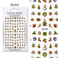 Christmas Fashion Christmas Tree Santa Claus Elk Paper Nail Decoration Accessories sku image 6
