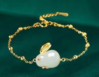 Süß Kaninchen Legierung Emaille Inlay Künstliche Edelsteine Frau Armbänder Ohrringe Halskette sku image 13