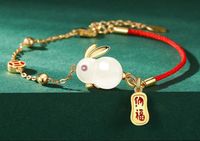 Süß Kaninchen Legierung Emaille Inlay Künstliche Edelsteine Frau Armbänder Ohrringe Halskette sku image 14