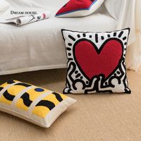 Fashion Color Block Heart Shape Blended Pillow Cases main image 5