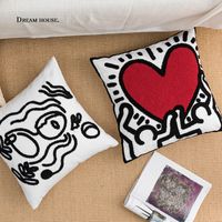 Fashion Color Block Heart Shape Blended Pillow Cases main image 6