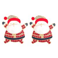 Cute Santa Claus Alloy Inlay Rhinestones Women's Earrings 1 Pair sku image 2