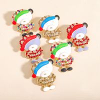 Cute Santa Claus Alloy Inlay Rhinestones Women's Earrings 1 Pair main image 2