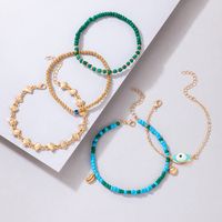 Fashion Devil's Eye Shell Alloy Beaded Women's Anklet 5 Pieces main image 4