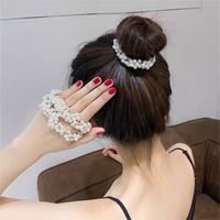 Reine Farbe Künstliche Perle Elastisches Haar Seil main image 4