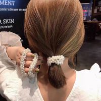 Reine Farbe Künstliche Perle Elastisches Haar Seil main image 5