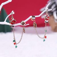 Fashion Santa Claus Elk Alloy Enamel Chain Rhinestones Women's Ear Clips 1 Pair main image 2