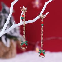 Fashion Christmas Tree Wreath Bell Alloy Chain Artificial Crystal Women's Drop Earrings 1 Pair sku image 2