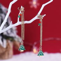 Fashion Christmas Tree Wreath Bell Alloy Chain Artificial Crystal Women's Drop Earrings 1 Pair main image 2