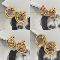 Classic Style Circle Metal Plating Women's Drop Earrings 1 Pair main image 2