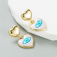 Estilo Étnico Forma De Corazón Ojo Aleación Esmalte Mujeres Pendientes De Gota 1 Par main image 5