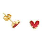 Fashion Heart Shape Copper Plating Ear Studs 1 Pair sku image 8