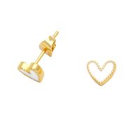 Mode Forme De Cœur Le Cuivre Placage Boucles D'oreilles 1 Paire sku image 5