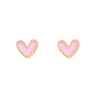 Fashion Heart Shape Copper Plating Ear Studs 1 Pair sku image 7