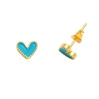 Fashion Heart Shape Copper Plating Ear Studs 1 Pair sku image 1