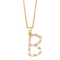 Fashion Letter Copper Inlay Zircon Pendant Necklace 1 Piece sku image 2