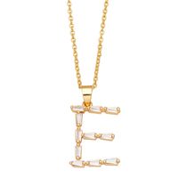 Fashion Letter Copper Inlay Zircon Pendant Necklace 1 Piece sku image 7