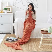 Fashion Solid Color Mermaid Acrylic Blanket sku image 13