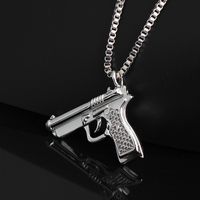Moda Pistola Aleación Enchapado Embutido Diamantes De Imitación Unisexo Collar Colgante 1 Pieza sku image 2