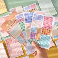 Cute Creative Set Plaid Small Diy Material Journal Stickers 1 Piece main image 5