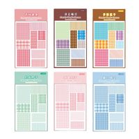 Cute Creative Set Plaid Small Diy Material Journal Stickers 1 Piece main image 2