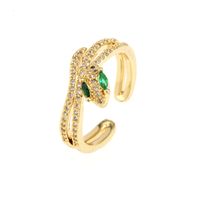 Fashion Star Snake Butterfly Copper Gold Plated Zircon Open Ring 1 Piece main image 10