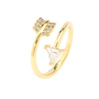 Fashion Star Snake Butterfly Copper Gold Plated Zircon Open Ring 1 Piece main image 8